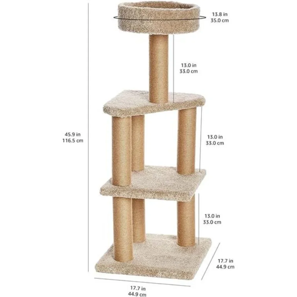 Cat Tree Indoor Climbing Activity Tower w/ Scratching Post, Large, 17.7